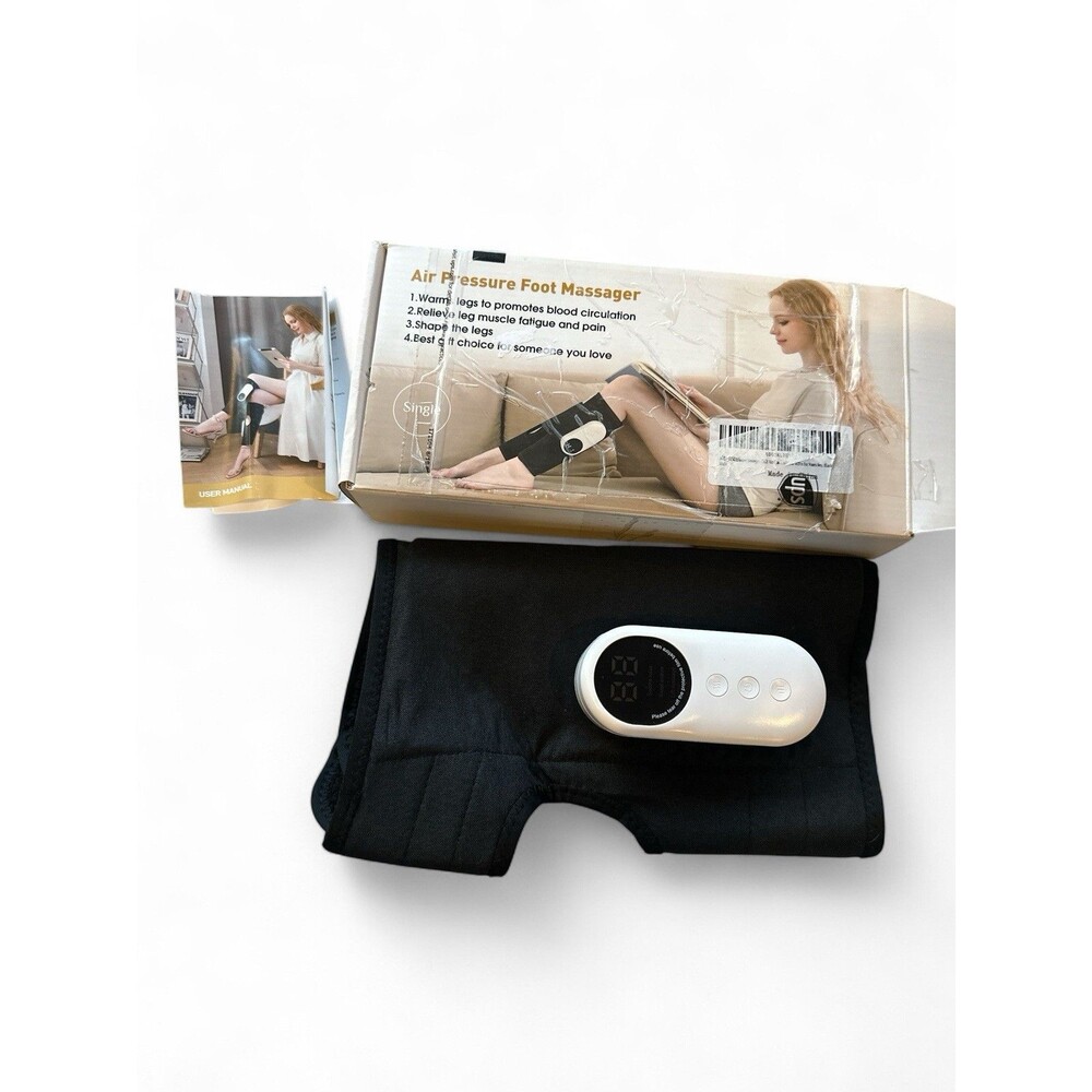 LINGTENG Leg Massager Calf Air Compression Massager with Heat Cordless Single